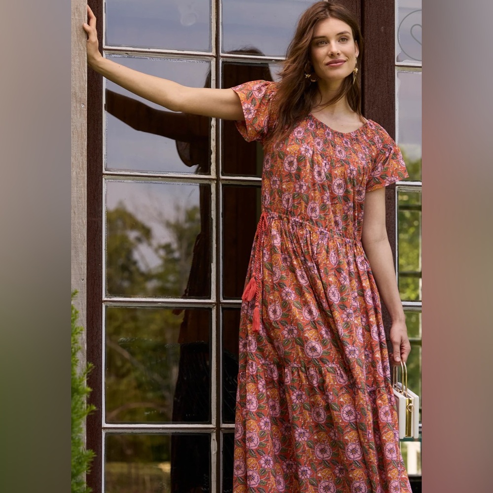Printfresh Eyes on You Dress in Leaps‎ & Bounds Organic Cotton Smocked Tie XL